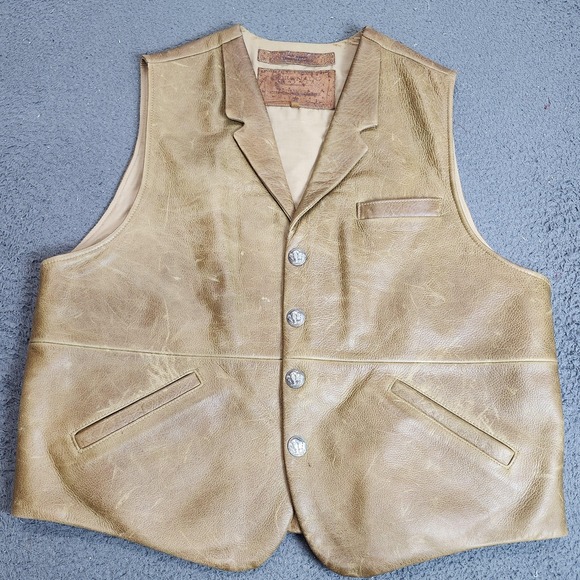 Cape Buffalo Buffalo Leather Vest Coronado Leather Vest 50T Brown
